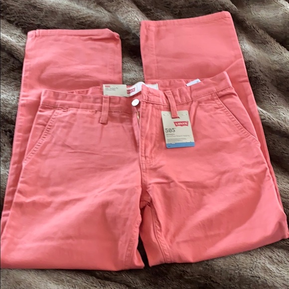 Levi’s Salmon Pink Boy’s Men’s Straight Legs Jeans - Picture 6 of 8